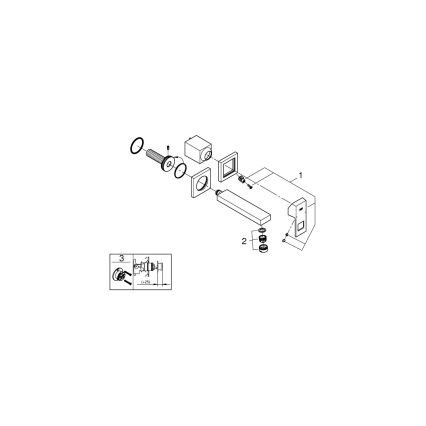 GROHE 19895000 - 2-Loch-Waschtischarmatur EUROCUBE, 171 mm, glänzender Chrom