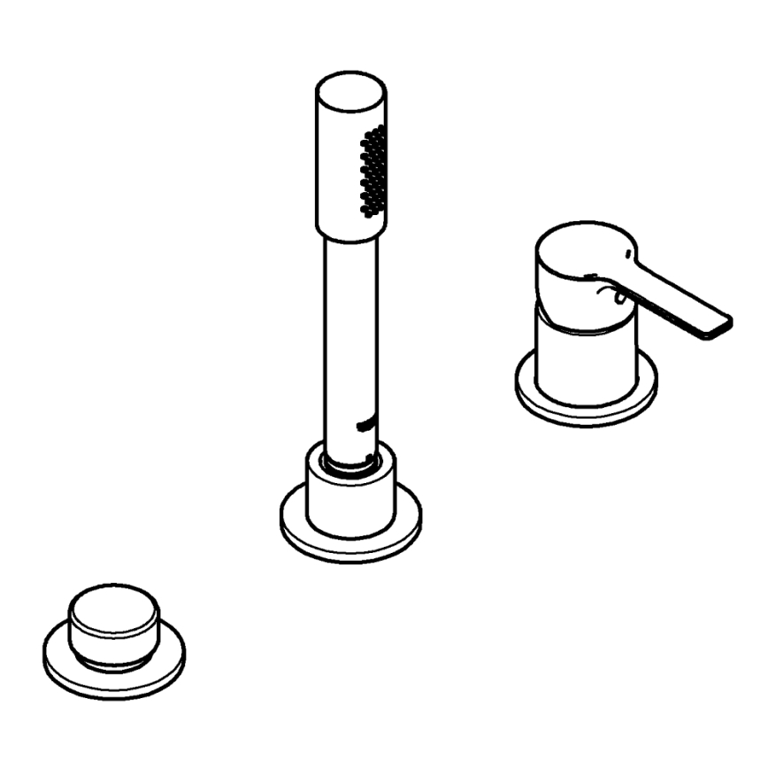 GROHE 19965001 - 3-Loch-Wannenarmatur LINEARE, Chrom glänzend