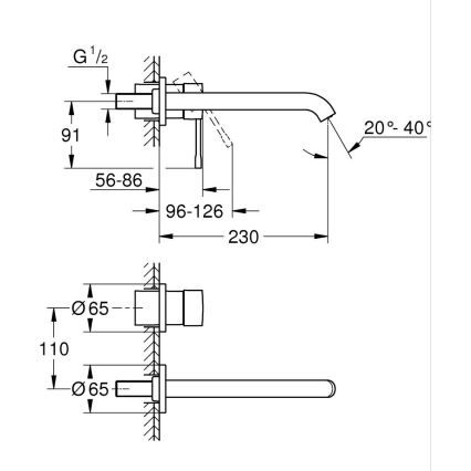 GROHE 19967001 - Waschtischarmatur ESSENCE 110 mm glänzender Chrom