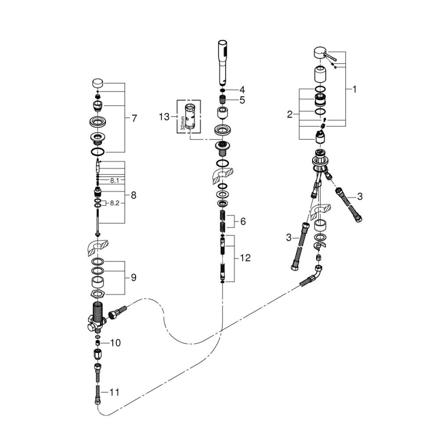 GROHE 19976001 - 3-Loch-Wannenmischer ESSENCE, Glanzchrom