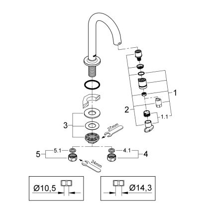GROHE 20201000 - Standventil UNIVERSAL 113 mm, glänzend verchromt