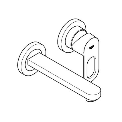 GROHE 20289000 - Waschtisch-Zweilocharmatur BAULOOP 110 mm glänzender Chrom