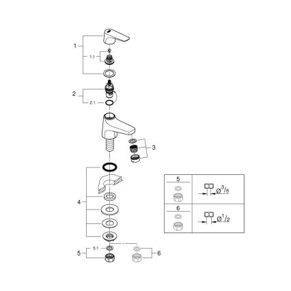 GROHE 20577000 - START FLOW Standventil DN 15, glänzender Chrom
