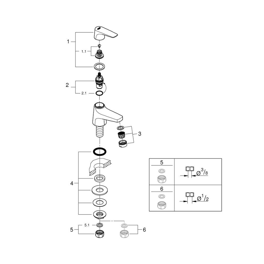 GROHE 20577000 - START FLOW Standventil DN 15, glänzender Chrom