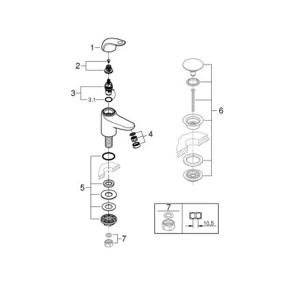 GROHE 20617001 - Standventil SWIFT Größe XS, glänzender Chrom