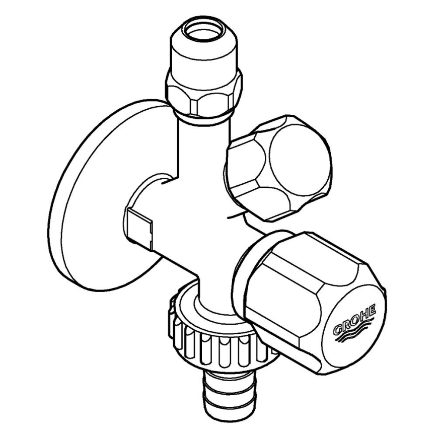 GROHE 22035000 - Kombi-Eckventil UNIVERSAL DN 15 glänzender Chrom