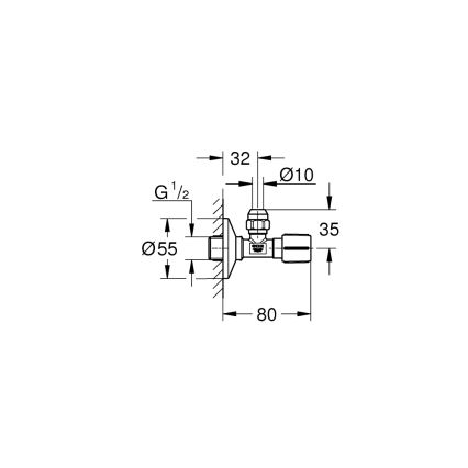 GROHE 22037GN0 - Eckventil UNIVERSAL G12” × G38” Messing