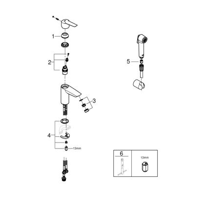 GROHE 23123003 - Waschtischarmatur START 165 mm, glänzender Chrom