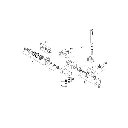 GROHE 23141000 - Badewannen-Set mit Armatur EUROCUBE DN 15, Hochglanz-Chrom
