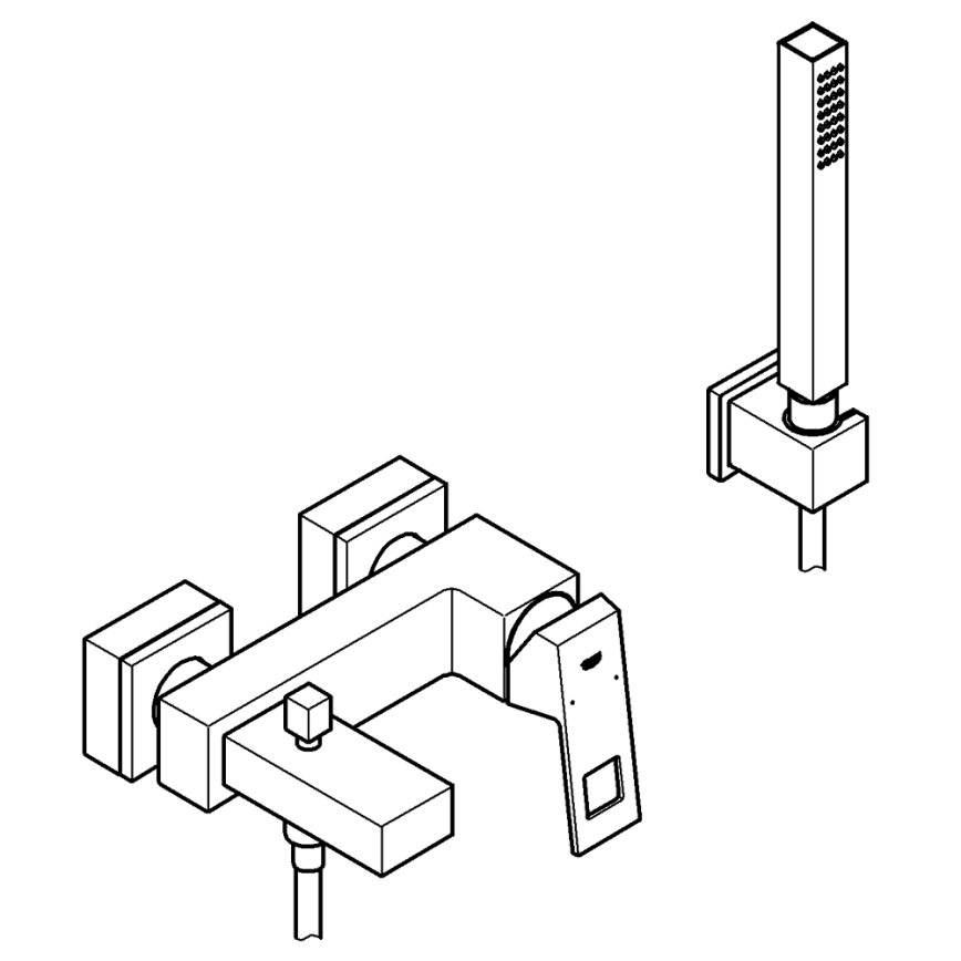 GROHE 23141000 - Badewannen-Set mit Armatur EUROCUBE DN 15, Hochglanz-Chrom