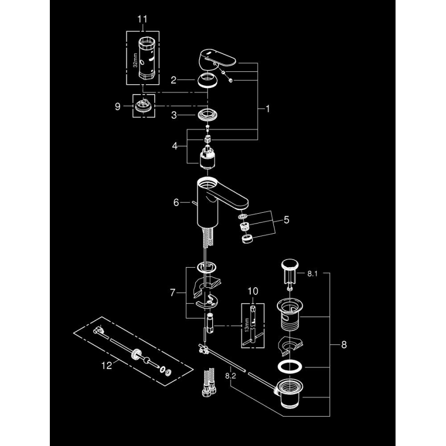 GROHE 23325000 - Waschtischarmatur EUROSMART COSMOPOLITAN Größe M, Chrom