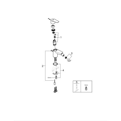 GROHE 23332001 - Bidetarmatur BAUEDGE, Größe S, glänzender Chrom