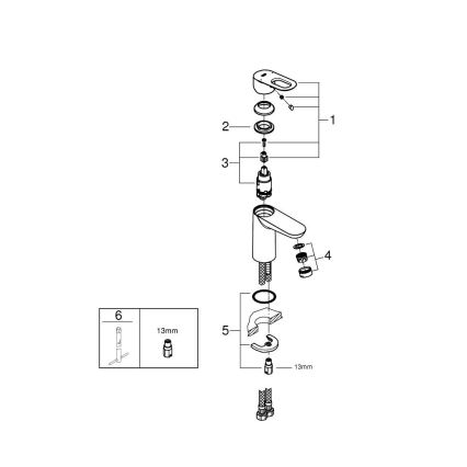 GROHE 23337000 - Waschtischarmatur BAULOOP DN 15, glänzender Chrom