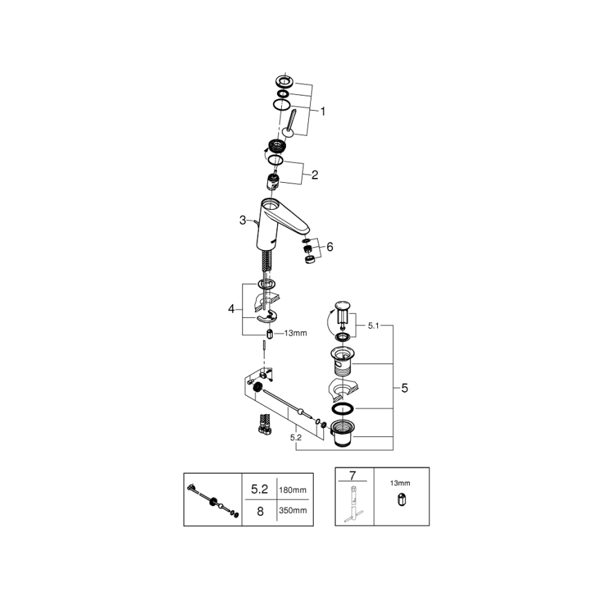 GROHE 23427000 - Waschtischarmatur EURODISC JOY DN 15 Größe M, glänzender Chrom