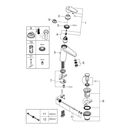 GROHE 23448002 - Waschtischarmatur EURODISC COSMOPOLITAN Größe M Chrom