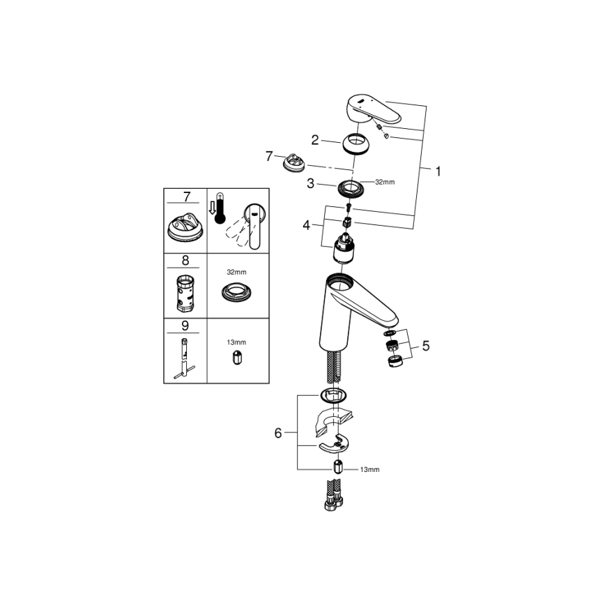 GROHE 23449002 - Waschtischarmatur EURODISC COSMOPOLITAN Größe M Chrom