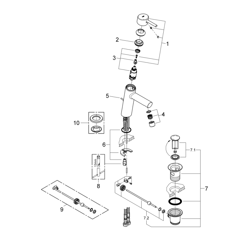 GROHE 23450001 - Waschtischarmatur CONCETTO M, Hochglanz-Chrom