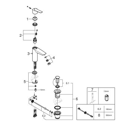 GROHE 234552432 - Waschtischarmatur START 192 mm schwarz