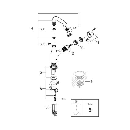 GROHE 23463001 - Waschtischarmatur ESSENCE Größe M, glänzend verchromt