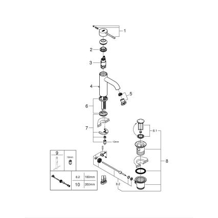GROHE 23589001 - Waschtischarmatur ESSENCE, Größe S, Hochglanzchrom