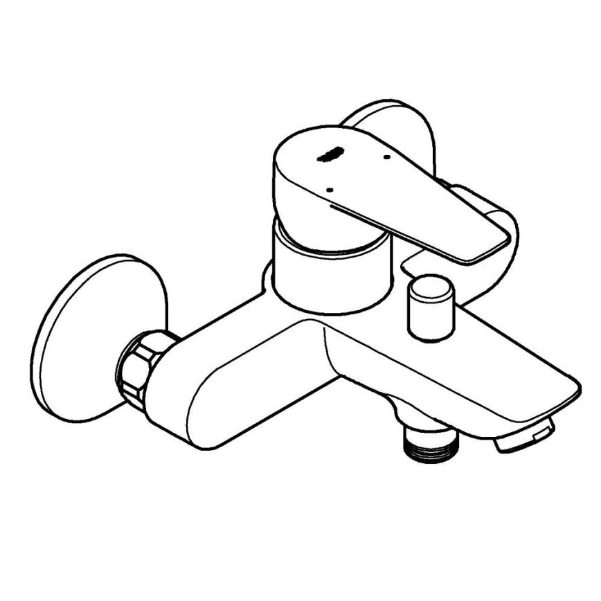 GROHE 23605001 - BAUEDGE Badewannenarmatur 150±15 mm, Hochglanz‑Chrom