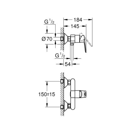 GROHE 23634000 - Duscharmatur BAULOOP DN 15 glänzender Chrom