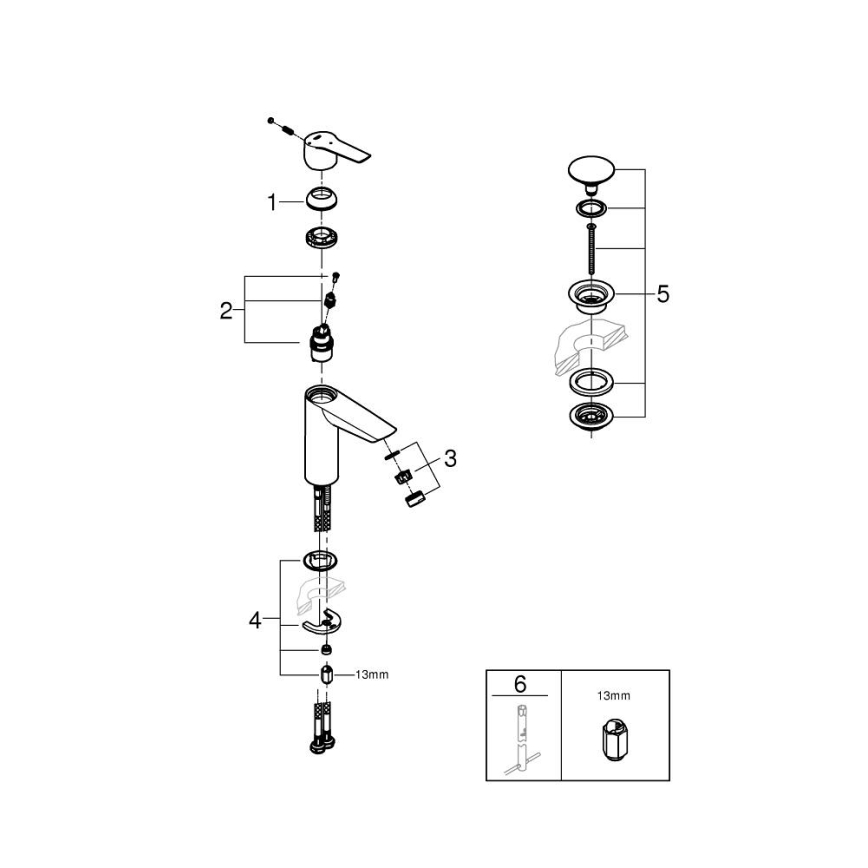 GROHE 23746002 - Waschtischarmatur START, Größe M, glänzender Chrom
