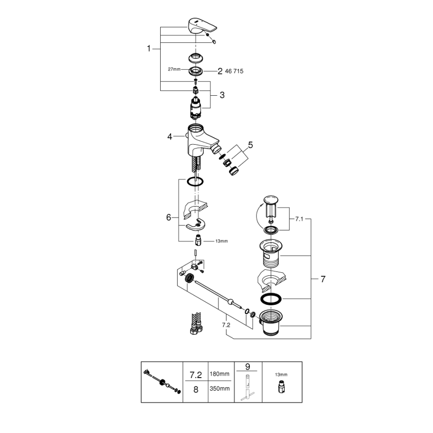 GROHE 23770000 - Bidetarmatur START FLOW glänzender Chrom