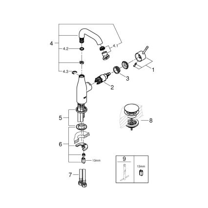 GROHE 23798001 - Waschtischarmatur ESSENCE DN 15 Größe M glänzender Chrom