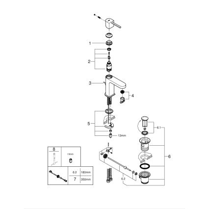 GROHE 23870003 - Waschtischarmatur PLUS, Größe S, glänzender Chrom