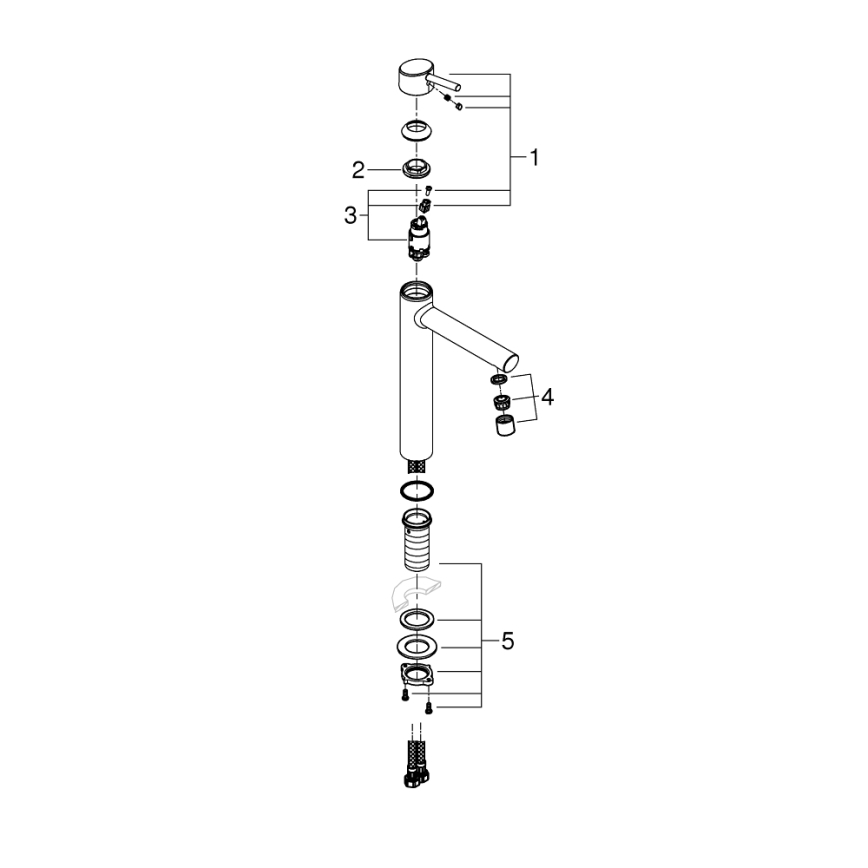 GROHE 23920001 - Waschtischarmatur CONCETTO, Größe XL, Hochglanz‑Chrom