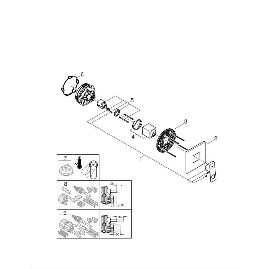 GROHE 24061000 - Duscharmatur EUROCUBE, Hochglanz-Chrom