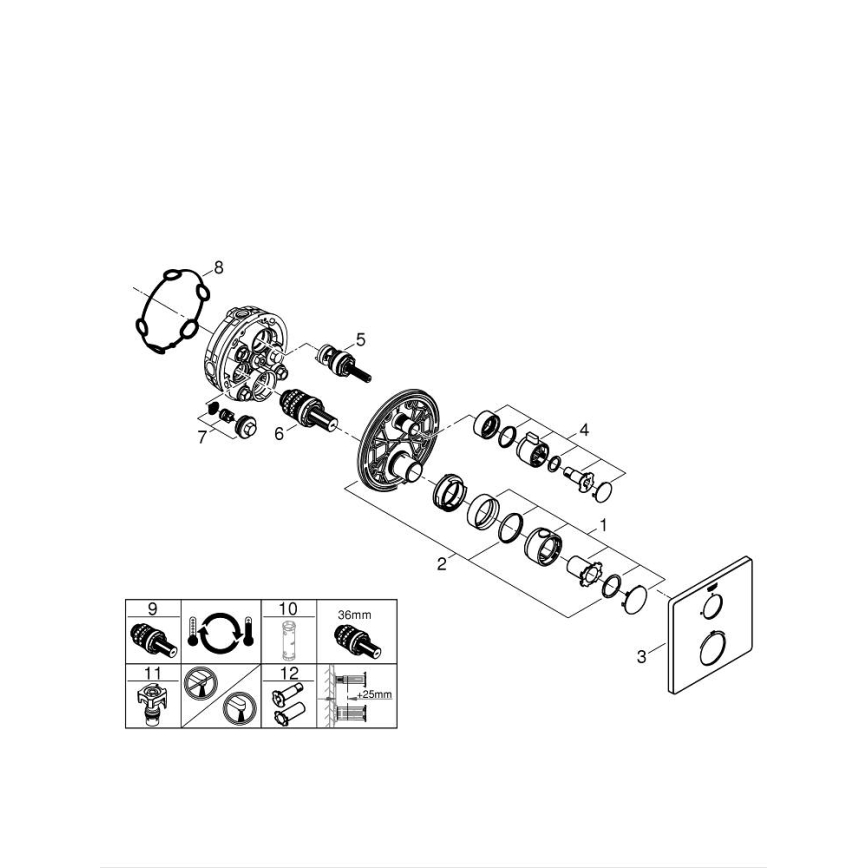 GROHE 24078000 - GROHTHERM Thermostat-Duscharmatur, glänzender Chrom