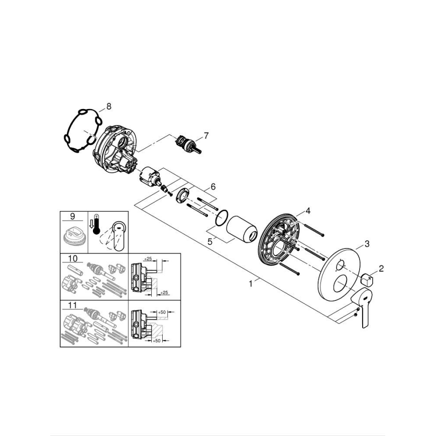 GROHE 24095001 - LINEARE Einhand-Waschtischmischer, glänzender Chrom