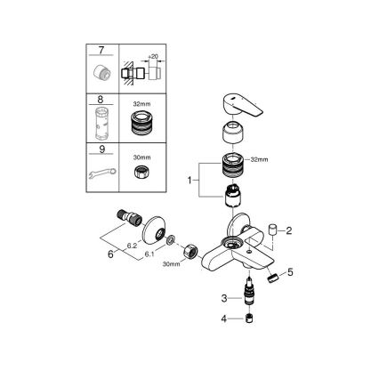 GROHE 24198001 - Badewannenarmatur DN 15, glänzender Chrom