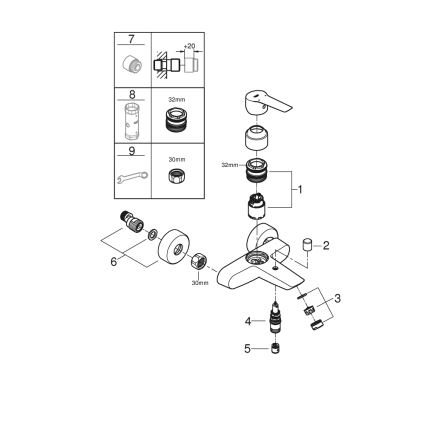 GROHE 242062432 - Badewannenarmatur START DN 15 schwarz