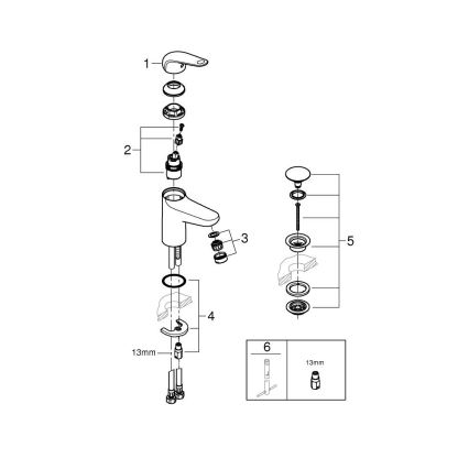 GROHE 24318001 - Waschtischarmatur SWIFT 162 mm, glänzender Chrom