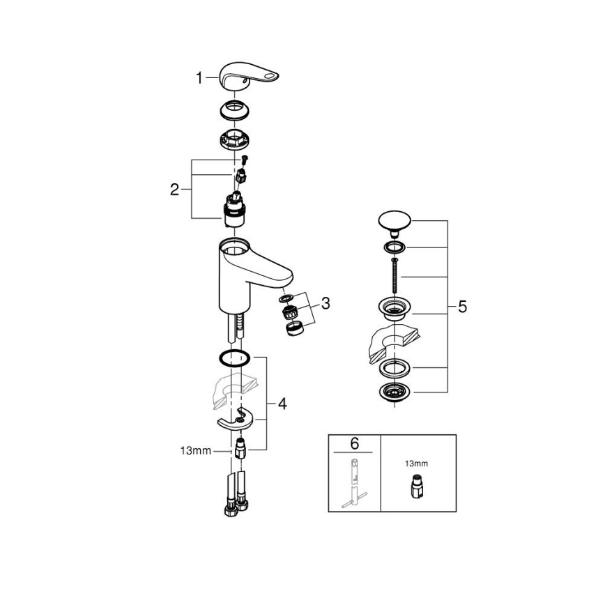GROHE 24323001 - Waschtischarmatur SWIFT DN 15, glänzender Chrom