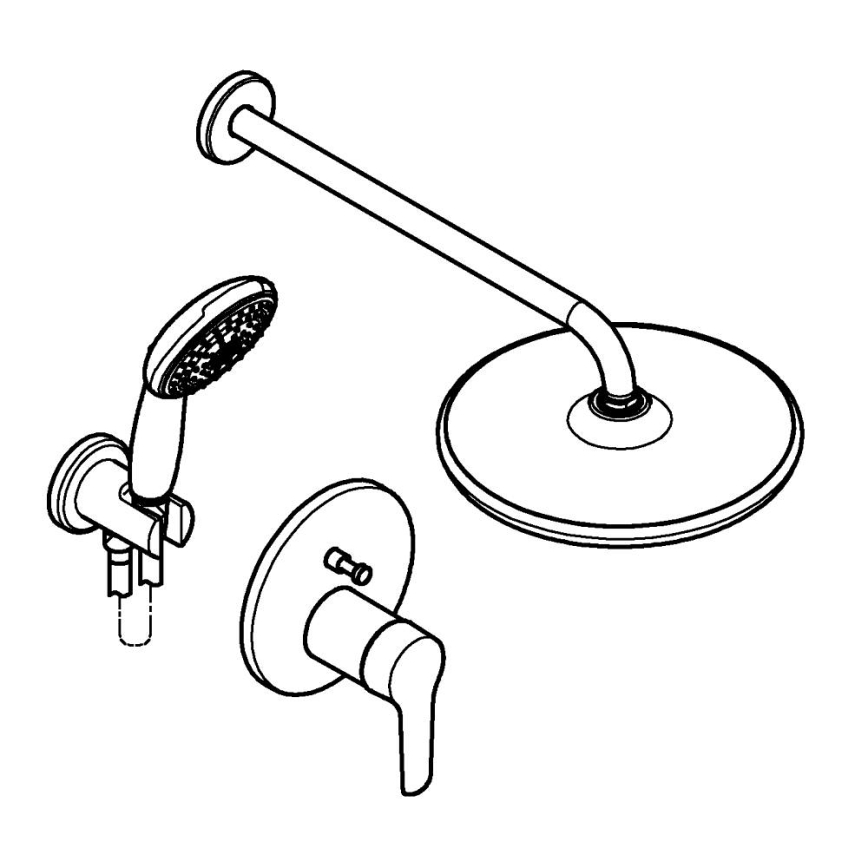 GROHE 25292000 - Unterputz-Duschsystem START VITALIO START 250 Chrom