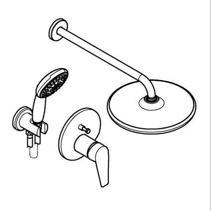 GROHE 25293000 - Duschset START EDGE 250 mm, glänzender Chrom