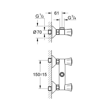 GROHE 26009001 - Duscharmatur COSTA L DN 15, Hochglanzchrom