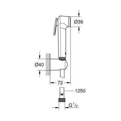 GROHE 26356IL0 - Hand-Bidetbrause TEMPESTA-F 30, 1250 mm, weiß