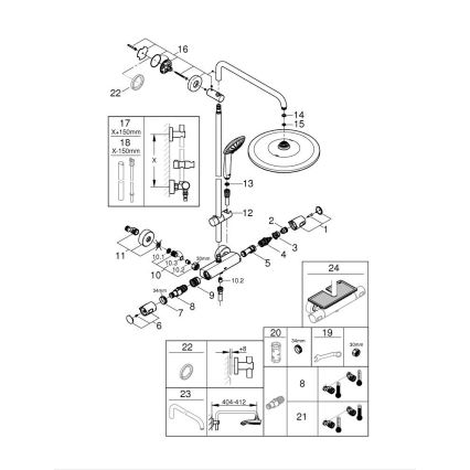 GROHE 26400001 - Duschsystem VITALIO JOY SYSTEM 310 450 mm, glänzender Chrom