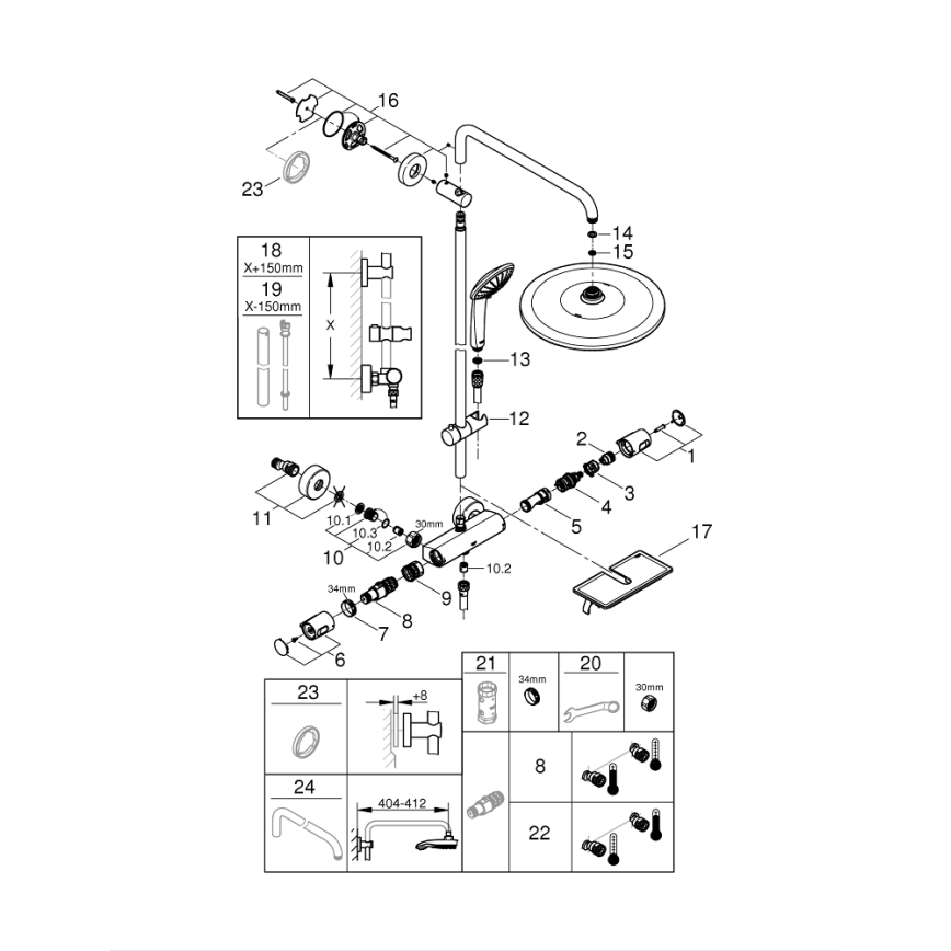 GROHE 26401001 - Duschsystem VITALIO JOY SYSTEM 310 glänzender Chrom