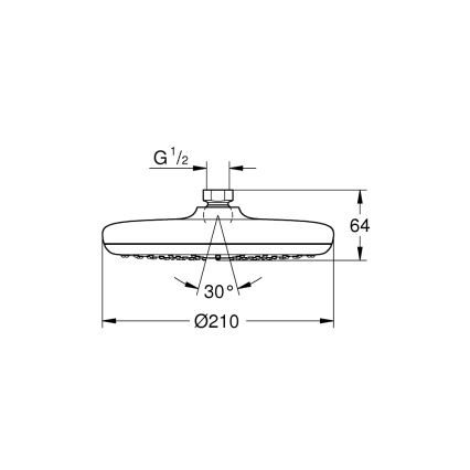 GROHE 26410000 - Kopfbrause TEMPESTA 210 mm, glänzender Chrom