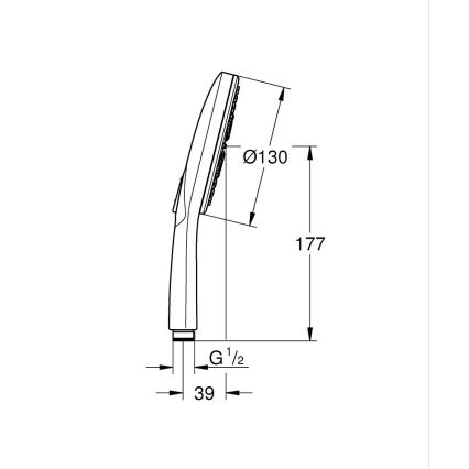 GROHE 26574DC0 - Handbrause RAINSHOWER SMARTACTIVE 130 mm Edelstahl