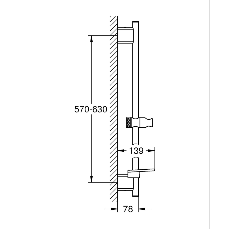GROHE 26602DL0 - Duschstange SMARTACTIVE 600 mm kupferfarben