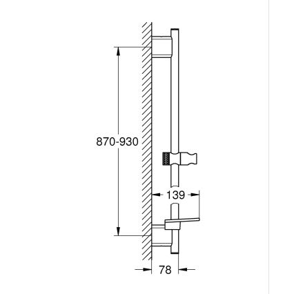 GROHE 266032430 - Duschstange SMARTACTIVE 900 mm schwarz