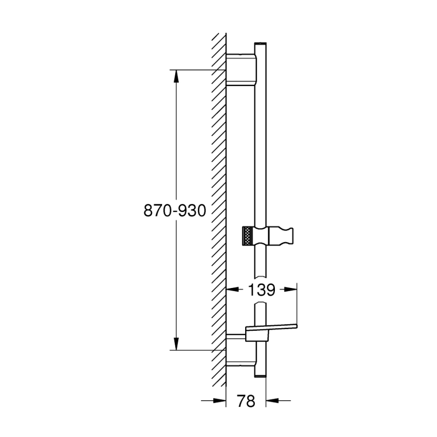 GROHE 26603DC0 - Duschstange RAINSHOWER SMARTACTIVE 900 mm mattierter Chrom