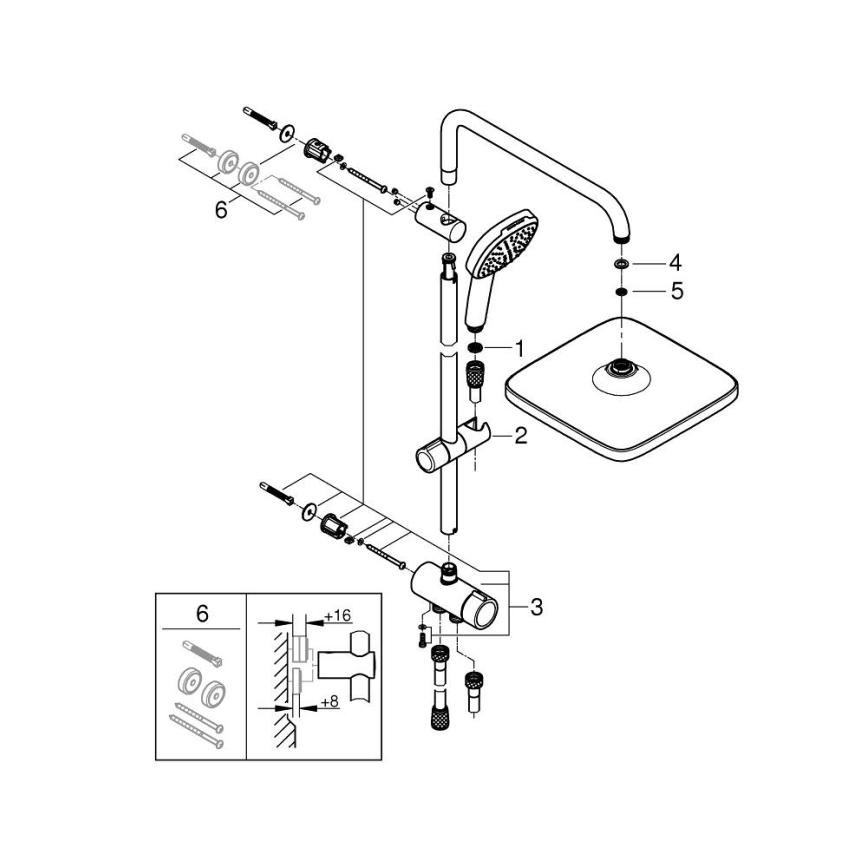 GROHE 26698001 - Duschsystem VITALIO COMFORT 250, glänzender Chrom